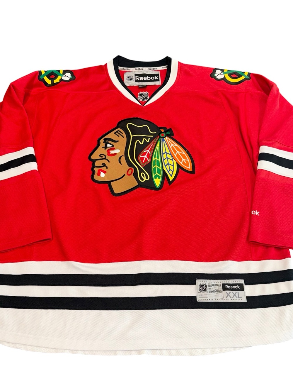 Reebok Chicago Blackhawks 2XL men’s jersey NHL official red nameless blank
